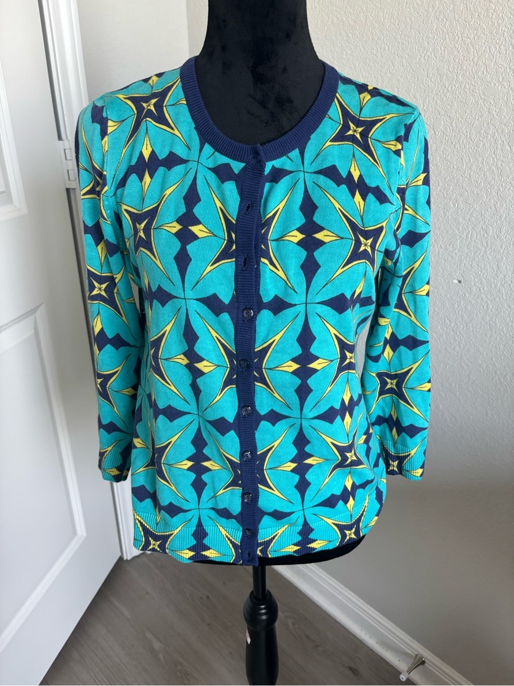 Anthropologie Tabitha Aquascapes cardigan sweater size large